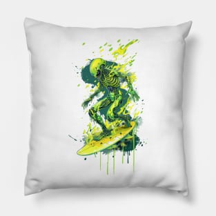 Alien Surfer Splash - Extraterrestrial Wave Rider Pillow