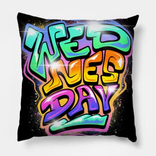 Wednesday Typography Lettering Pillow