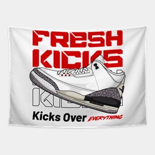 AJ 3 Retro White Cement Sneaker Tapestry