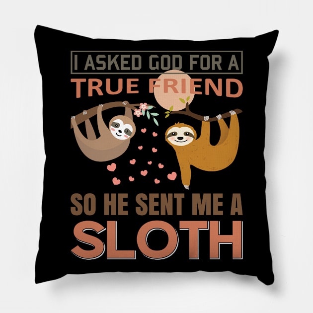 I asked God for true Friend, so he sent me a Sloth Pillow by Mande Art