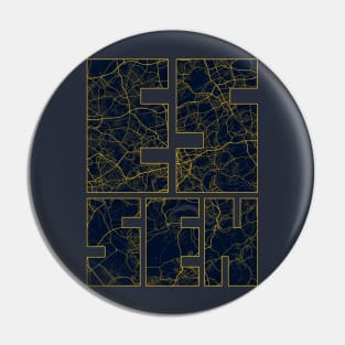 Essen, Germany City Map Typography - Gold Art Deco Pin