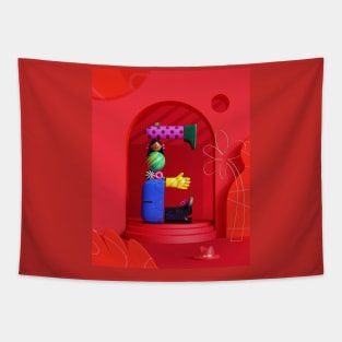 3D Character "E" Tapestry