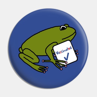 Cute Frog with Vaccinated Sign Pin