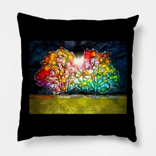 Trees at Night Pillow