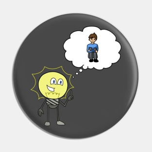 Lightbulb Moment, Lightbulb thinking of a person Pin