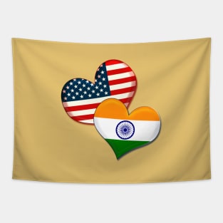 USA and India hearts Tapestry