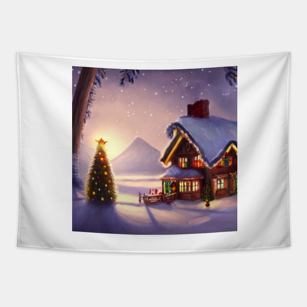 Lovely Christmas Decorated Home Art! New Tapestry by Trendy-Now