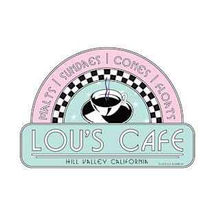 Lou's Café, Hill Valley. On White T-Shirt