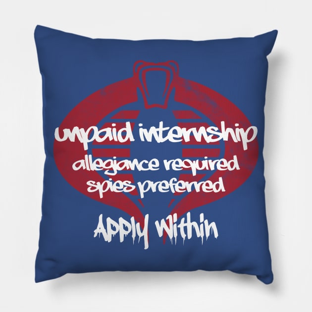 Cobra Internship Pillow by DeepDiveThreads