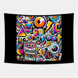 Retro 90s Vibe - Vintage Style Fashion Tee Tapestry