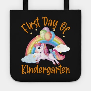 Nice Unicorn and Rainbow | First Day of Kindergarten Tote