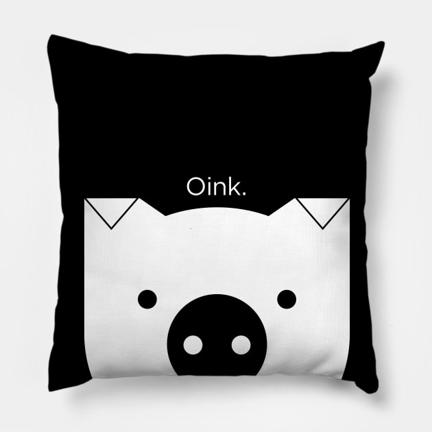 Peek-a-Boo Pig, "Oink." Pillow by ABKS