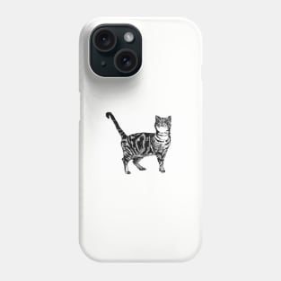 Tabby Cat Drawing Phone Case