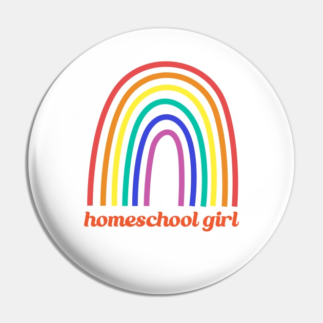 Homeschool Pride Girl Rainbow Pin by BeeDesignzzz