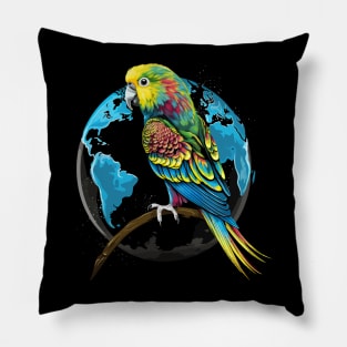 Parakeet Earth Day Pillow