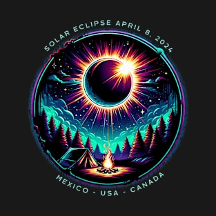 View Totality April 8 2024 Astronomy Camping Solar Eclipse T-Shirt