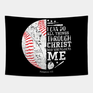 Christian Baseball I Can Do All Things Religious Verses Tapestry