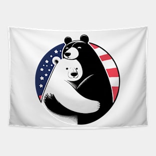 Black And White Bears Tapestry