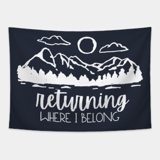 Returning To Mountains, Where I Belong Tapestry