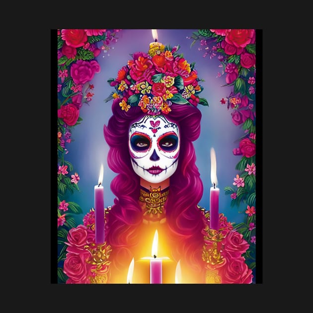 Sugar Skull Art - Beautiful Woman at Altar by ImaginativeInkPOD