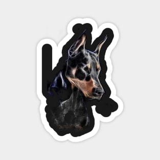 Doberman Fractalius Modern Portrait Pincher Lover Magnet