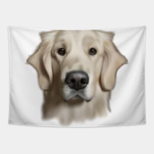 Cute Golden Retriever Drawing Tapestry