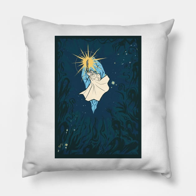 Final Fantasy XIV Endwalker Venat Hydaelyn Mothercrystal The Sundering Pillow by yalitreads