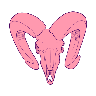 Pink Ram Skull T-Shirt