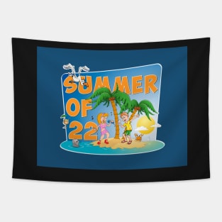 The summer of 22, beach illustration. Tapestry