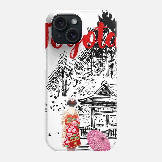 Geisha with Kimono in Toyota Phone Case by ArtMomentum