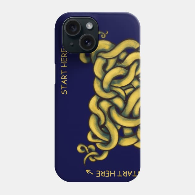 Entangled headless Snakes Phone Case by Daphna Rosin