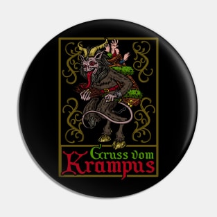 Gruss vom Krampus - Ugly Christmas Devil Gift Pin