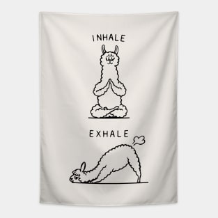 Inhale Exhale Llama Tapestry