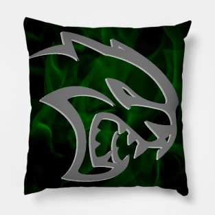 Hellcat Green Flames Pillow