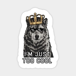 Cool Funny Wolf Crown Magnet