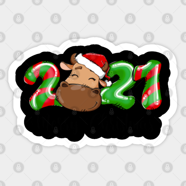 Merry Christmas 2021 Funny Happy New Year 2021 Funny Goodbye 2020 Merry Christmas 2021 Merry Christmas 2021 Sticker Teepublic