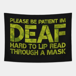 Deaf Awareness Social Distancing Camo Tapestry