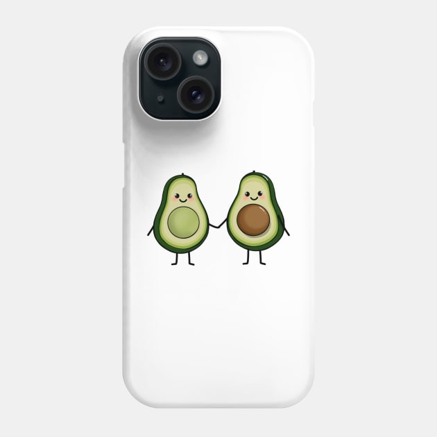 Cute avocado couple Pregnant avocado Phone Case by SusanaDesigns