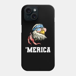 4th of July Merica USA Flag Bald Eagle Patriotic Veteran Phone Case