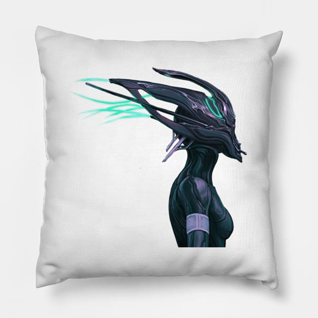 Banshee, Warframe Pillow by Cleo Naturin