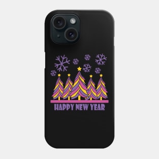 Happy New Year 2024 Tree Snowflakes Phone Case