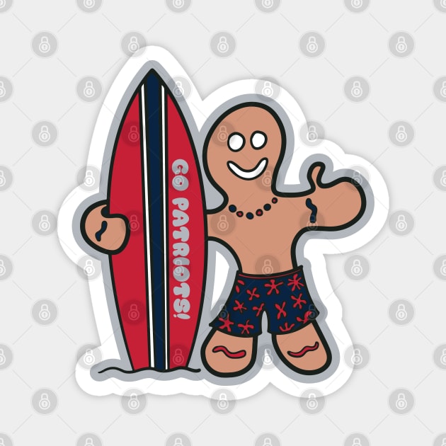 Surfs Up for the New England Patriots! Magnet by Rad Love