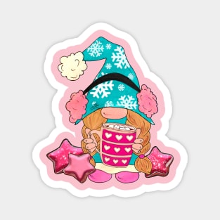 Cute Gnome with Hot Cocoa Magnet