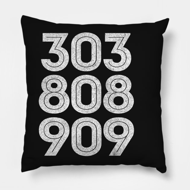 303, 808, 909 Synth / Faded Style Drum Machine Design Pillow by DankFutura