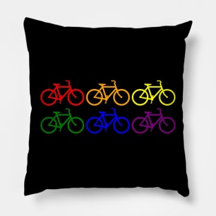 Rainbow Bicycles Pillow