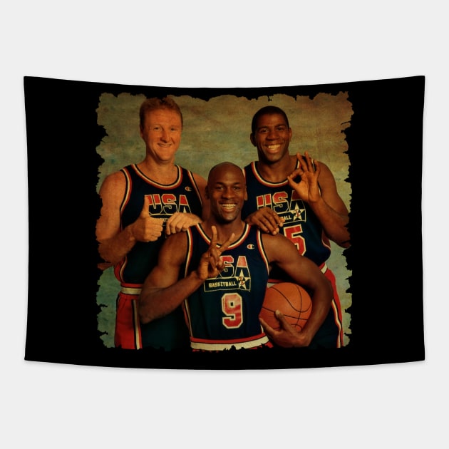 Vintage Three Stars Action Tapestry by Toko Baju