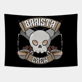 Barista crew Jolly Roger pirate flag Tapestry