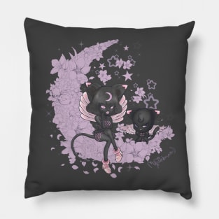 Black Cat Moon Pillow