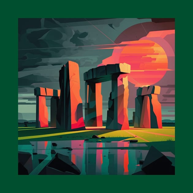 Stonehenge in Abstract Sunset by Star Scrunch