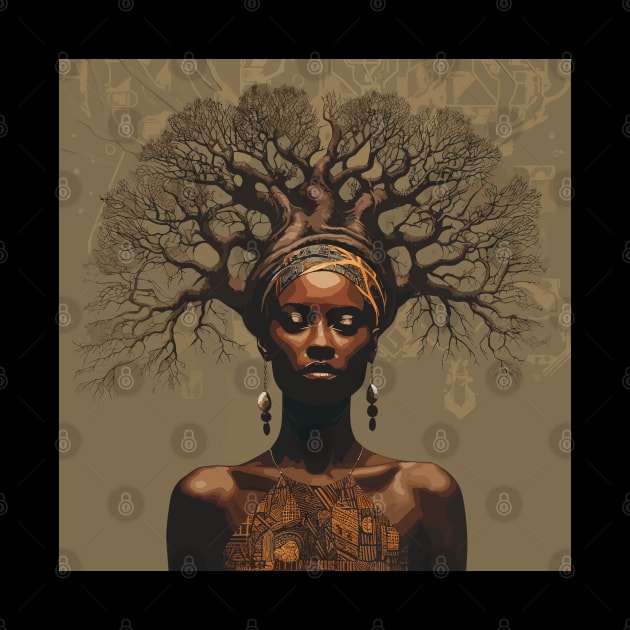 Strong Roots, Beautiful Soul Black Woman Afrocentric by Merchweaver